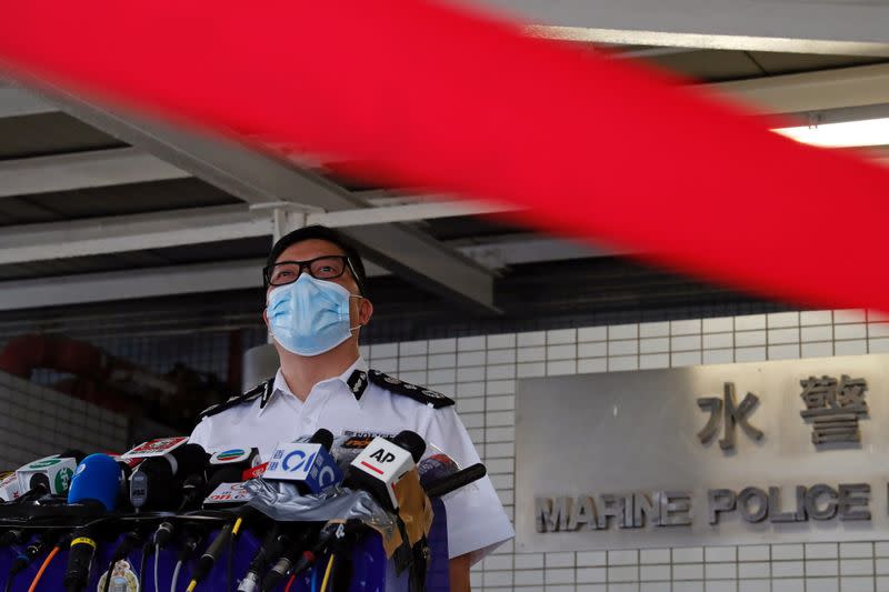 Hong Kong's Commissioner of Police Chris Ping-keung Tang attends a news conference in Hong Kong