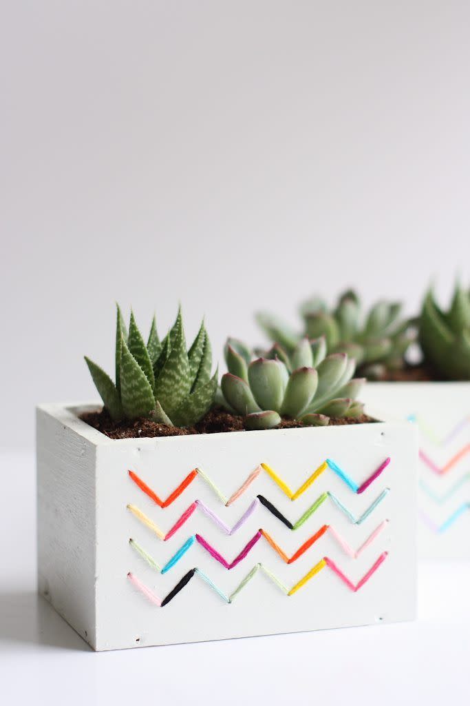 summer crafts stitched planter