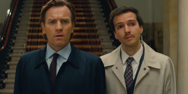 Guy Burnet (right) with Ewan McGregor in Oppenheimer