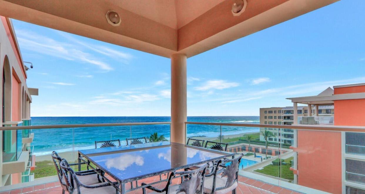 Via a deed recorded in early January, Penthouse 4 in the north building at 2 N. Breakers Row sold for a recorded $14.75 million. Its private terrace runs nearly the length of the residence and offers wide ocean views.