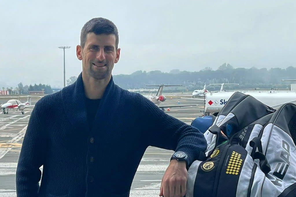 Djokovic before departing for his flight to Australia  (Instagram)