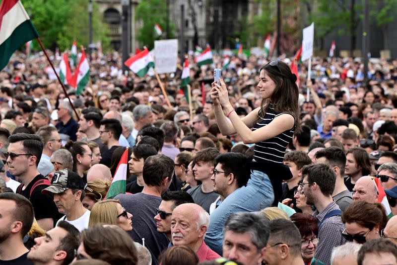 Anti-government protest, in Budapest