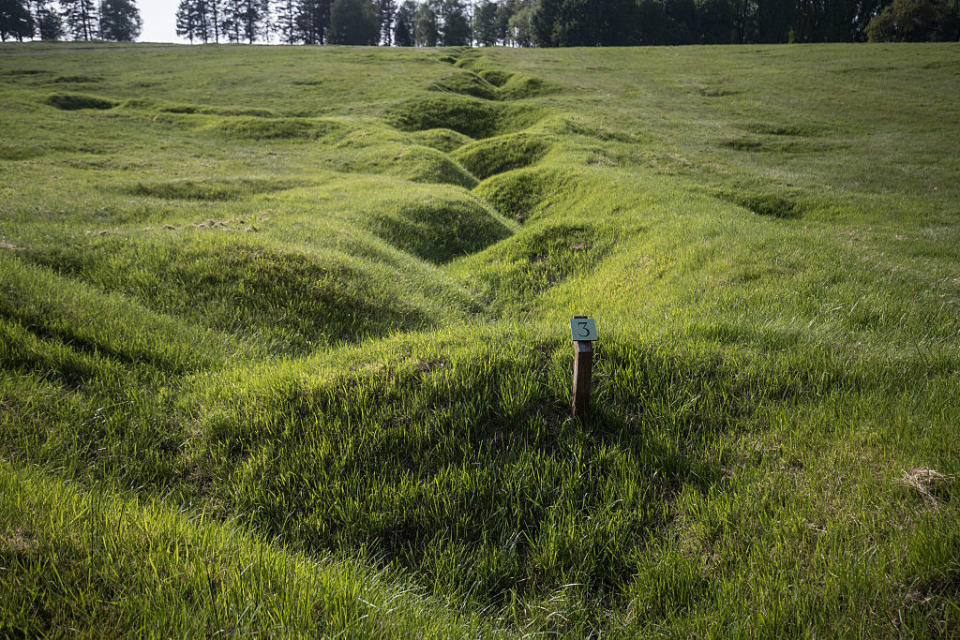 These trenches date back to the Battle of the Somme and are located in Newfoundland Memorial Park near Albert, France. 