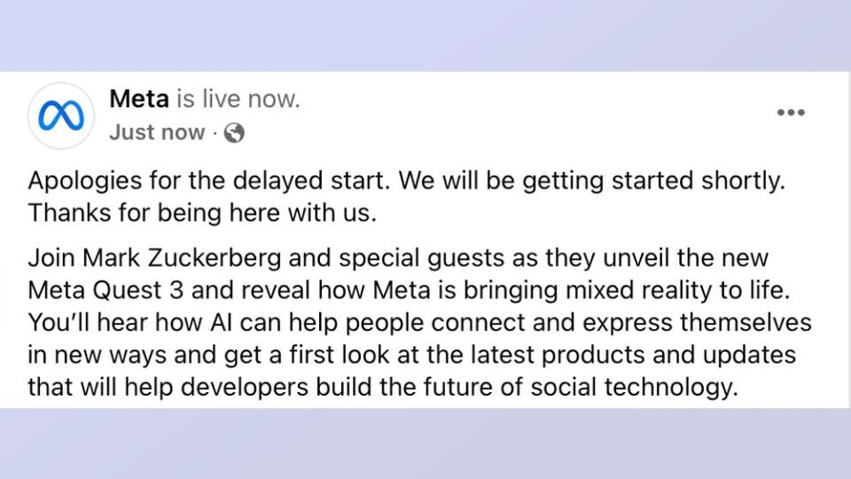 Meta connect 2023 delay