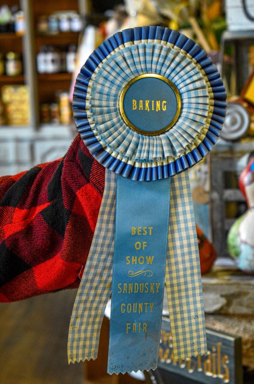 The late Vicky Overmyer earned this Best of Show ribbon for her baking many years ago. Today, her granddaughter, Becky Jahns, is carrying on her passion for baking.