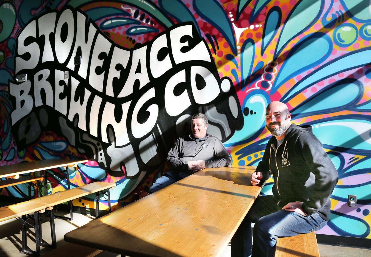Stoneface Brewing Company is proposing a new 23,400-square-foot brewing facility in Newington, led by co-founders and co-owners Peter Beauregard, left, and Erol Moe.