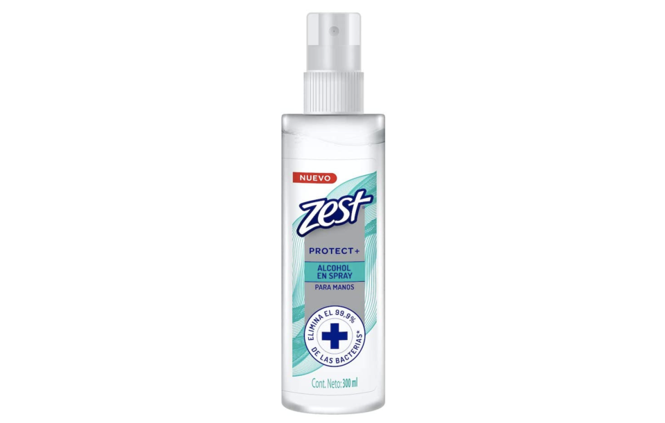 Zest alcohol antibacterial en spray de 300ml. Foto: amazon.com.mx