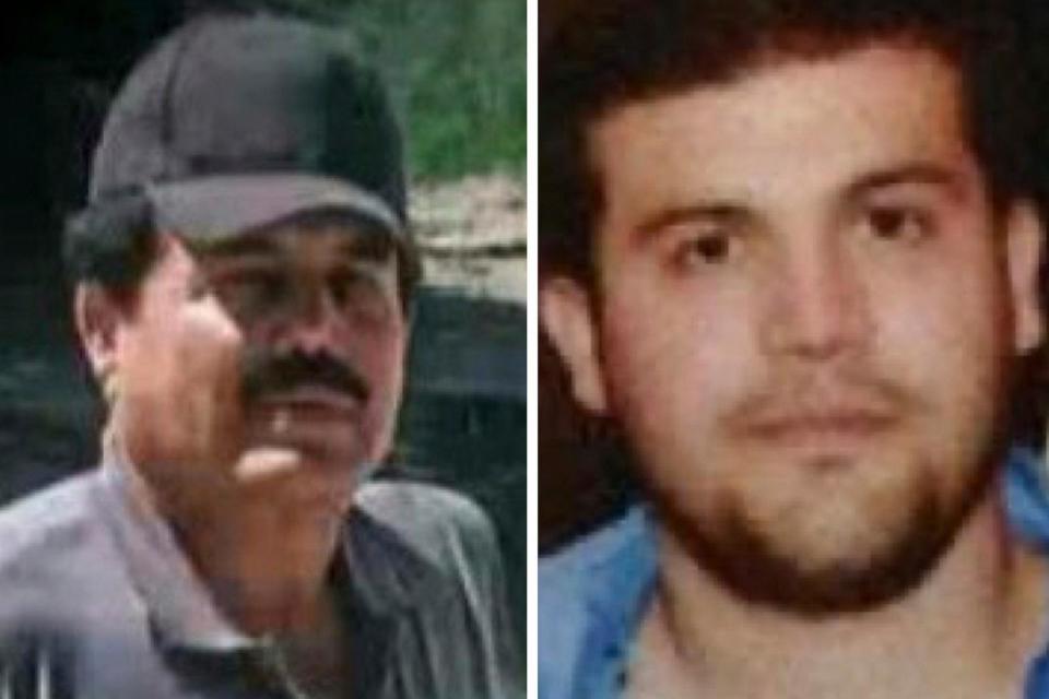 PHOTO: This combo of images provided by the U.S. Department of State show Ismael “El Mayo” Zambada, a leader of Mexico’s Sinaloa cartel, left, and Joaquín Guzmán López after they were arrested by U.S. authorities in Texas, Thursday, July 25, 2024. (U.S. Department of State via AP)