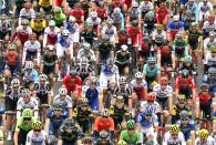 <p><span>Riders in the second stage of the Tour de France from Duesseldorf to Liege (Rex features)</span> </p>