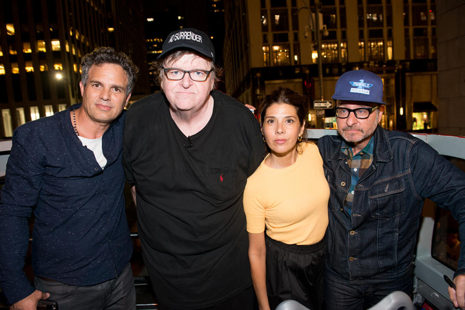 Mark Ruffalo, Marisa Tomei, Fisher Stevens, and Michael Moore