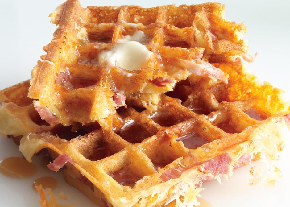 Impress mom with MAGIC. <a rel="nofollow noopener" href="https://www.bonappetit.com/recipe/ham-and-cheese-waffles?mbid=synd_yahoo_rss" target="_blank" data-ylk="slk:See recipe.;elm:context_link;itc:0;sec:content-canvas" class="link ">See recipe.</a>