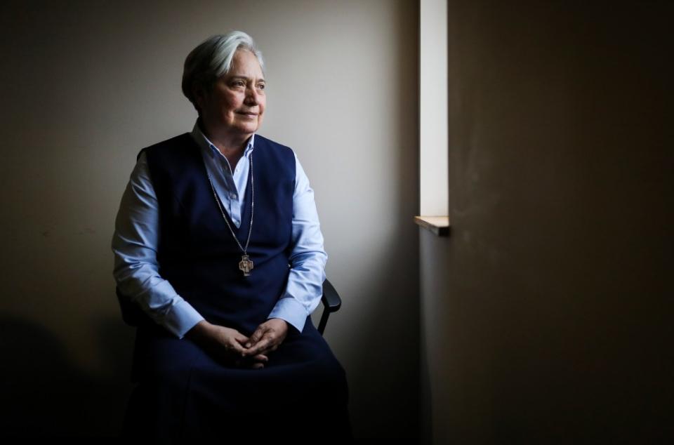 Adams was invited to head south to Mexico by Sister Norma Pimentel, executive director of the Catholic Charities of the Rio Grande Valley in San Juan. Boston Globe via Getty Images
