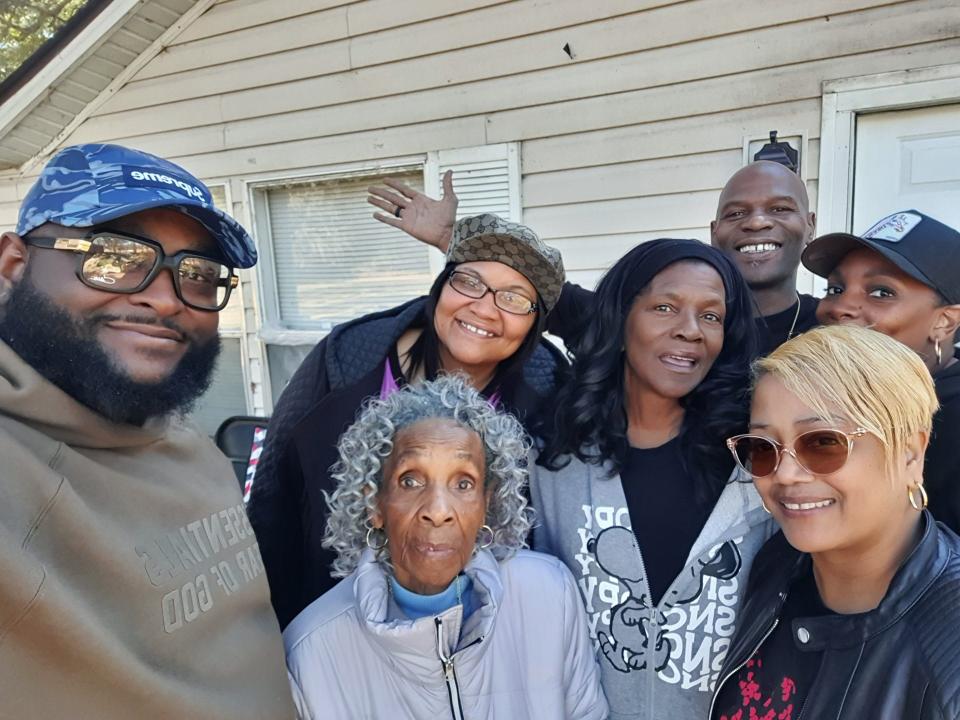 Josephine Wright, 93, (pictured front center)and her family outside their Hilton Head, S.C. home. Wright and her family are being sued by a developer for property her family said she's owned for more than 30 years.