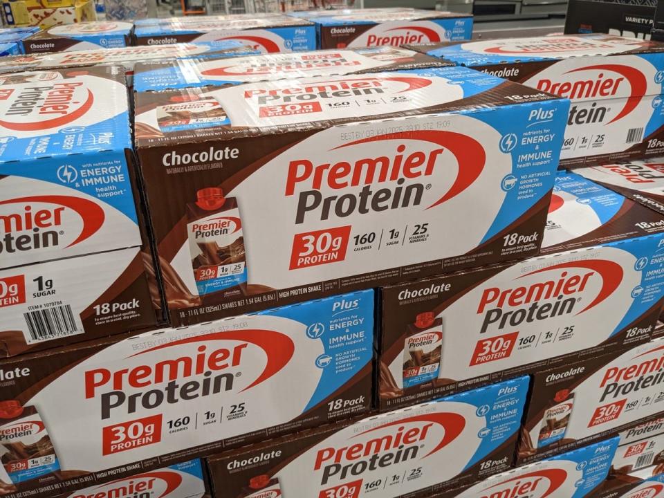 Chocolate premier protein shakes at Costco