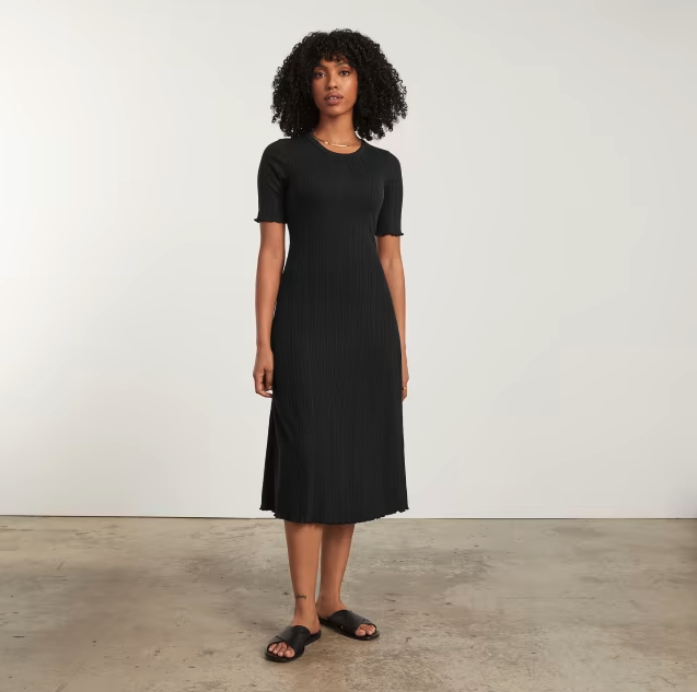 The E2 Ribbed Tank Dress Black – Everlane