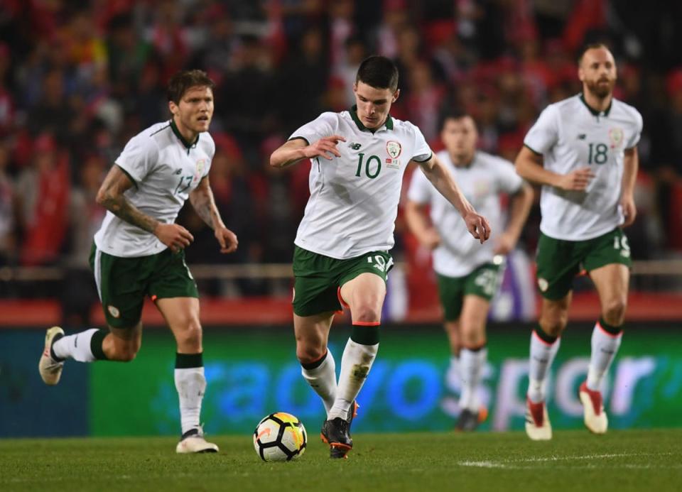 Rice made three friendly appearances for Ireland in 2018 under Martin O’Neill (Sportsfile via Getty Images)