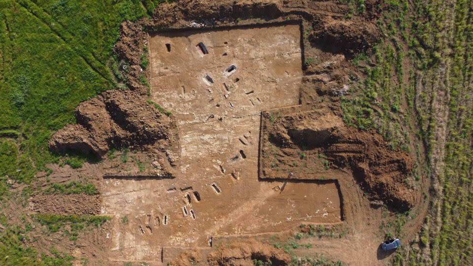 This aerial shot shows the area, which could have been an ancient postal station or rest stop for weary travelers. - Emanuele Giannini