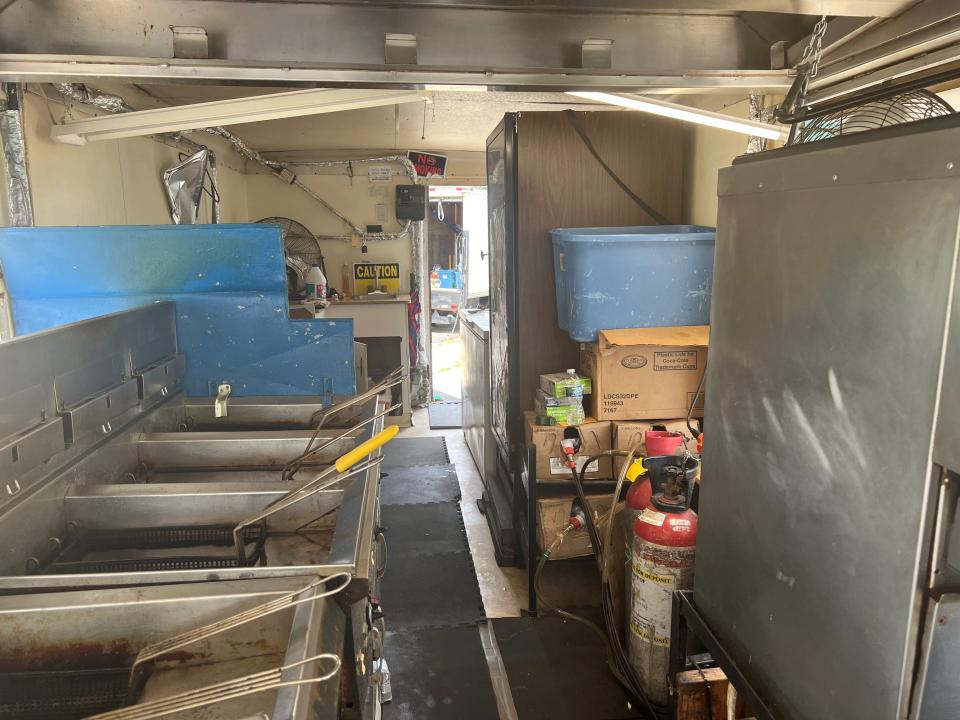 This is a photo of the interior of the Madison Bar and Grill food truck.