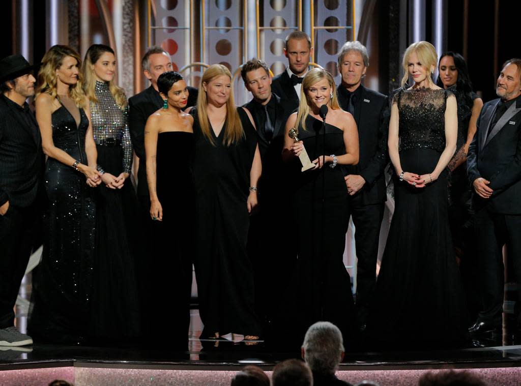 The cast and crew of “Big Little Lies” at the 75th Golden Globes Awards. (Photo: NBC)