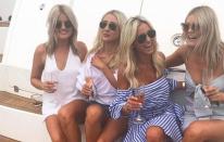 <p>The Sweaty Betty founder spend Australia day on a flashy boat sipping on pink champagne with her PR entourage.</p>