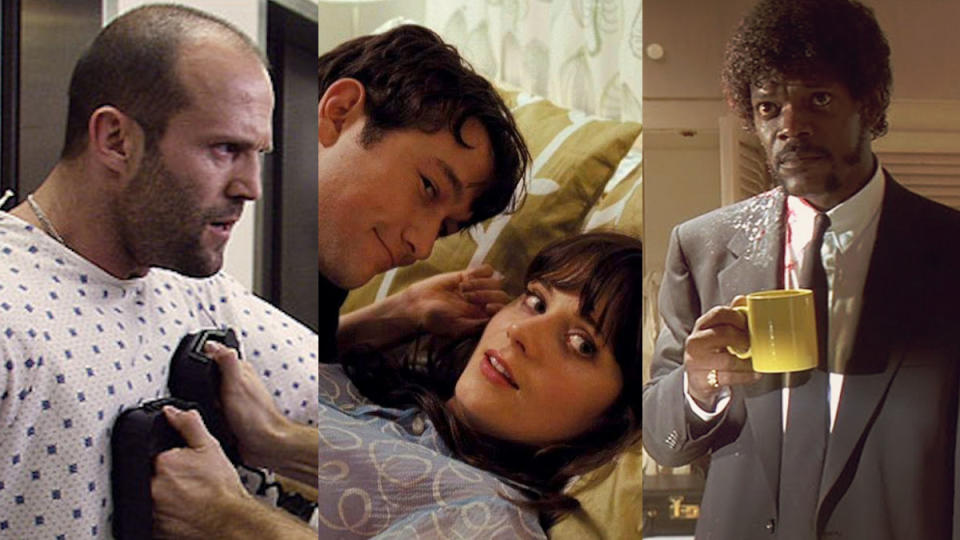 'Crank', '(500) Days of Summer' and 'Pulp Fiction'. (Credit: Lionsgate/Fox Searchlight/Miramax)