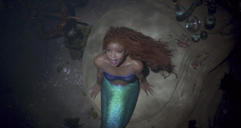 This image released by Disney shows Halle Bailey as Ariel in "The Little Mermaid." (Disney via AP)