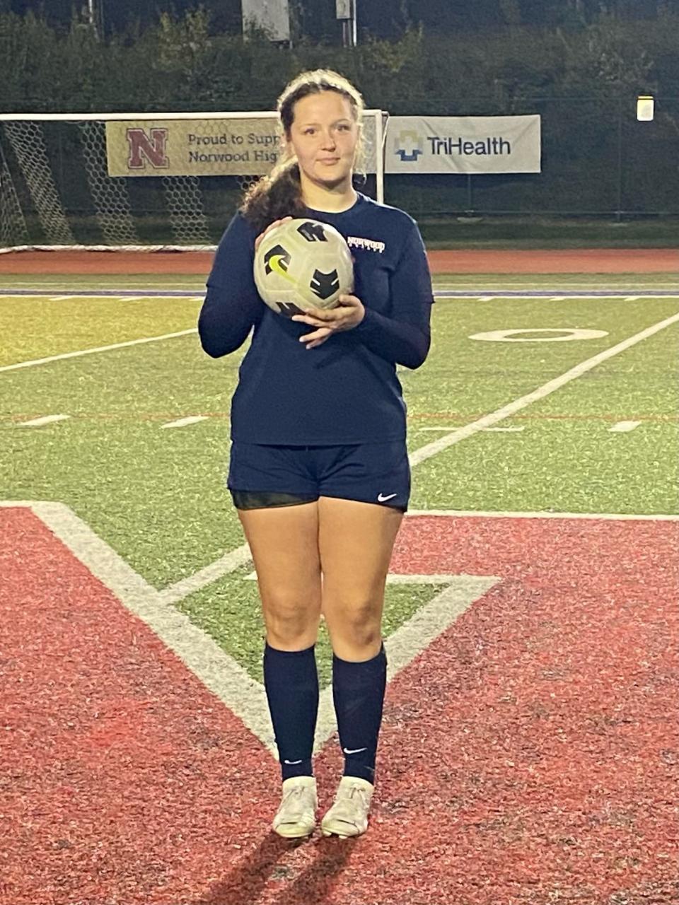 Norwood player Kylie Jones broke the school record for goals in a season previously set by Summer Ward (30) when she reached 33 goals on Tuesday, Oct. 10, 2023 in a game against Western Hills.
