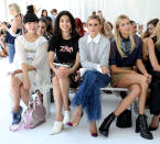 <p>Blogger Susie Bubble, Caroline Issa and Olivia Palermo were sat on the FROW at the Delpozo show. <i>[Photo: Getty]</i></p>