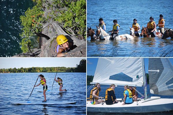 <div class="caption-title">Camp Kamaji for Girls</div>Who: girls ages 7-15 <br> Where: Cass Lake, Minn. <br> Cost: $4,800/$8100 4 weeks/8 weeks <br> <div class="caption-credit"> Photo by: Camp Kamaji</div><br> What: Plenty of camps let a girl ride her horse, but at Camp Kamji, girls can take their horses swimming. Minnesota's oldest camp for girls also offers activities like geocaching (a treasure hunt that uses GPS), windsurfing, sailing, horseback riding and rock climbing (indoors and out, including the shores of Lake Superior). Campers go on excursions such as wilderness adventures, moonlight sailing and kayaking on the Mississippi.