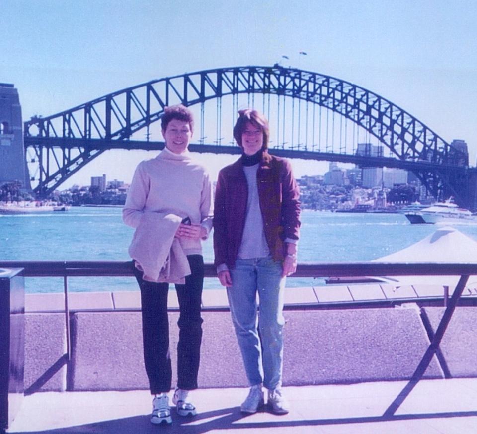 Tam O’Shaughnessy and Sally Ride enjoying a day out while traveling in Australia. <cite>Courtesy of Tam O’Shaughnessy</cite>