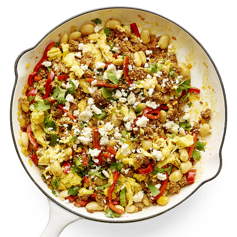 Spicy Chorizo and Lima-Bean Scramble