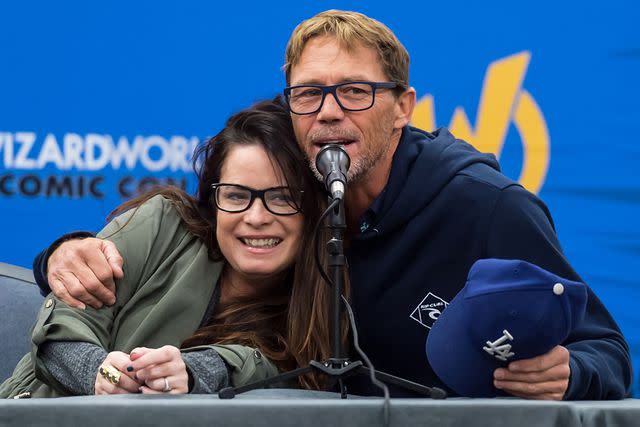 <p>Gilbert Carrasquillo/Getty</p> Holly Marie Combs and Brian Krause