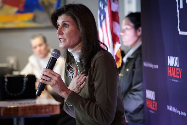 CEDAR FALLS, IOWA - JANUARY 13: Republican presidential candidate former U.N. Ambassador Nikki Haley speaks during a campaign event at the Second State Brewery on January 13, 2024 in Cedar Falls, Iowa. Iowa Republicans will be the first to select their party's nominee for the 2024 presidential race when they go to caucus on January 15, 2024. (Photo by Win McNamee/Getty Images)
