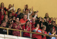 <p>Teachers and school personnel celebrate after the state Senate approved a bill to increase state workers pay across the board by 5 percent at the capitol in Charleston, W.Va., on Tuesday, March 6, 2018. (Photo: Charleston Gazette-Mail via AP) </p>