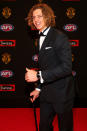 Hot-favourite Nat Fyfe walks the red carpet.