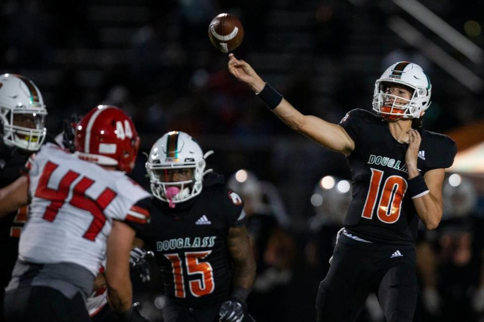 Frederick Douglass quarterback Samuel Cornett has passed for 2,318 yards and 23 touchdowns this season. He also has two rushing TDs.