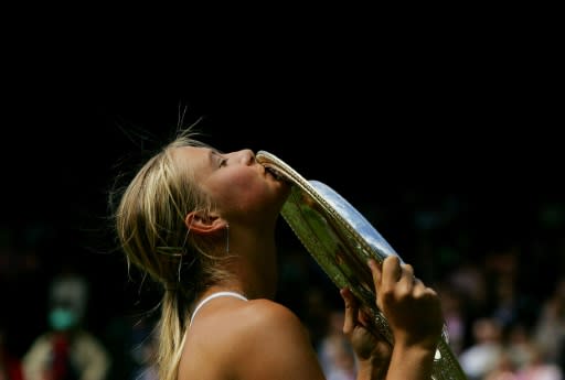 Shock victory: A 17-year-old Sharapova stunned Williams to win the 2004 Wimbledon title