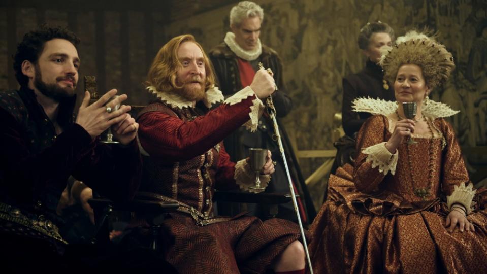 Earl Somerset (Laurie Davidson), King James (Tony Curran), Queen Anne (Trine Dyrholm)