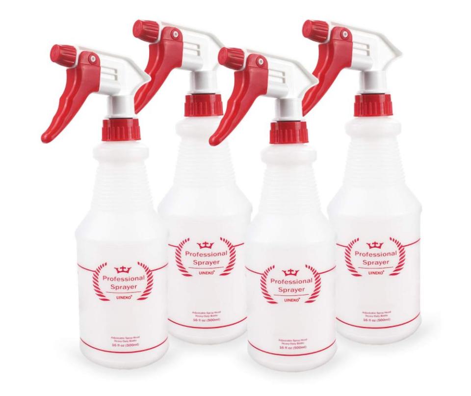 Use it to mix a neem oil spray (with water and soap) that'll help with pest control. <br /><br /><strong>Promising review</strong>: "When I was a kid, I don't remember a single spray bottle dying on me as I did chores. Nowadays, only about one sprayer in three that I get from a store works at all, whether I buy them empty or with something in the bottle. I can't remember the last sprayer that actually survived to use up the entire contents of the bottle. <strong>Either way, these solved my problem. EVERY ONE of the bottles worked from the beginning, and the three or four I actually use are still working after several months.</strong> <strong>That's by far the longest a sprayer has lasted for me in decades.</strong> I've definitely used sprayers that are more comfortable or more powerful, but a sprayer that doesn't work is useless no matter how comfortable. I don't expect to need to buy more spray bottles anytime soon." &mdash; <a href="https://amzn.to/3pyPalT" target="_blank" rel="nofollow noopener noreferrer" data-skimlinks-tracking="5929401" data-vars-affiliate="Amazon" data-vars-href="https://www.amazon.com/gp/customer-reviews/R2DUXBTTTDQXX?tag=bfchristine-20&amp;ascsubtag=5929401%2C15%2C27%2Cmobile_web%2C0%2C0%2C16682378" data-vars-keywords="cleaning" data-vars-link-id="16682378" data-vars-price="" data-vars-product-id="21104685" data-vars-product-img="" data-vars-product-title="" data-vars-retailers="Amazon">William Spillman<br /><br /></a><a href="https://amzn.to/3v480Td" target="_blank" rel="noopener noreferrer"><strong>Get a four-pack from Amazon for $11.97 (available in two sizes).</strong></a>