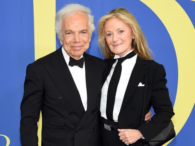 <p>Dimitrios Kambouris/Getty</p> Ralph Lauren and Ricky Ann Loew-Beer attend the 2018 CFDA Fashion Awards
