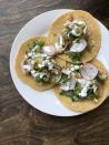 <p>When you need to get dinner on the table fast, roast chicken tacos with homemade salsa verde will do the trick. This recipe comes with a kick thanks to the homemade charred salsa verde topping, and the roasted chicken coated in fresh pepper and dried Mexican oregano adds extra flavor. Top with onions, radish, cilantro and a drizzle of crema. </p> <p><a href="https://www.thedailymeal.com/chicken-tacos-with-salsa-verde?referrer=yahoo&category=beauty_food&include_utm=1&utm_medium=referral&utm_source=yahoo&utm_campaign=feed" rel="nofollow noopener" target="_blank" data-ylk="slk:For the Roast Chicken Tacos with Homemade Salsa Verde recipe, click here.;elm:context_link;itc:0;sec:content-canvas" class="link ">For the Roast Chicken Tacos with Homemade Salsa Verde recipe, click here.</a></p>