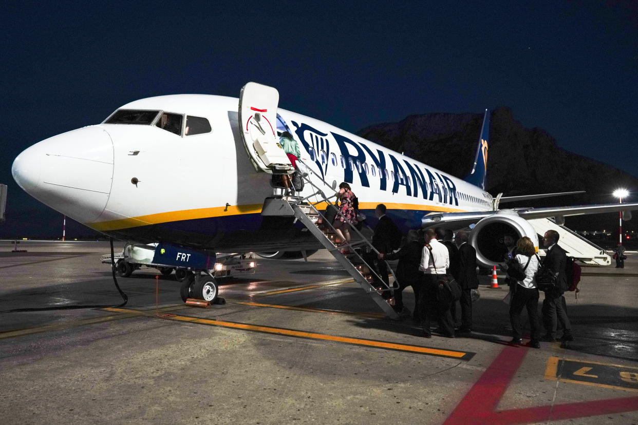 Ryanair’s traffic is likely to take a further hit in November, with the a second lockdown that bans non-essential travel. Photo: Andrew Medichini/AP