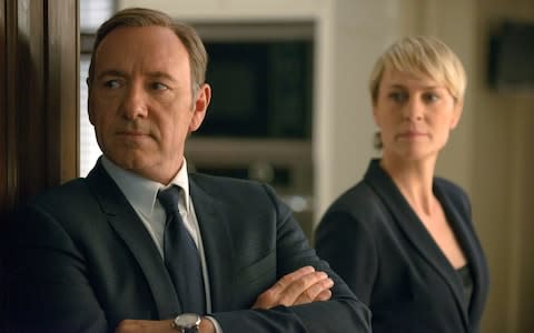 Kevin Spacey and Robin Wright in Netflix's House of Cards - Credit: AP