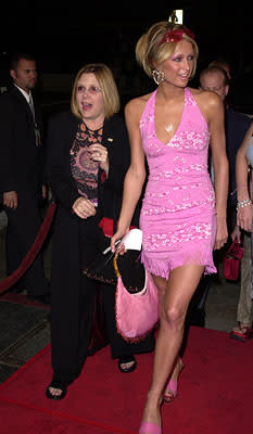 Carrie Fisher and Paris Hilton at the Hollywood premiere of MGM's Heartbreakers