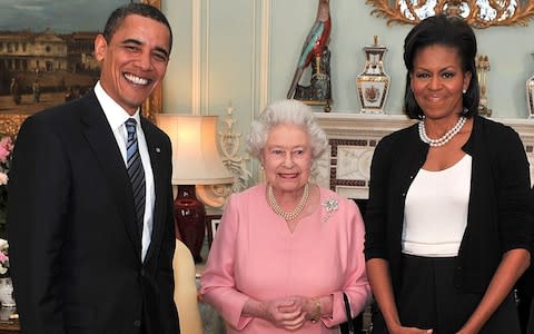 Obamas meet the Queen - Credit: John Stillwell/PA