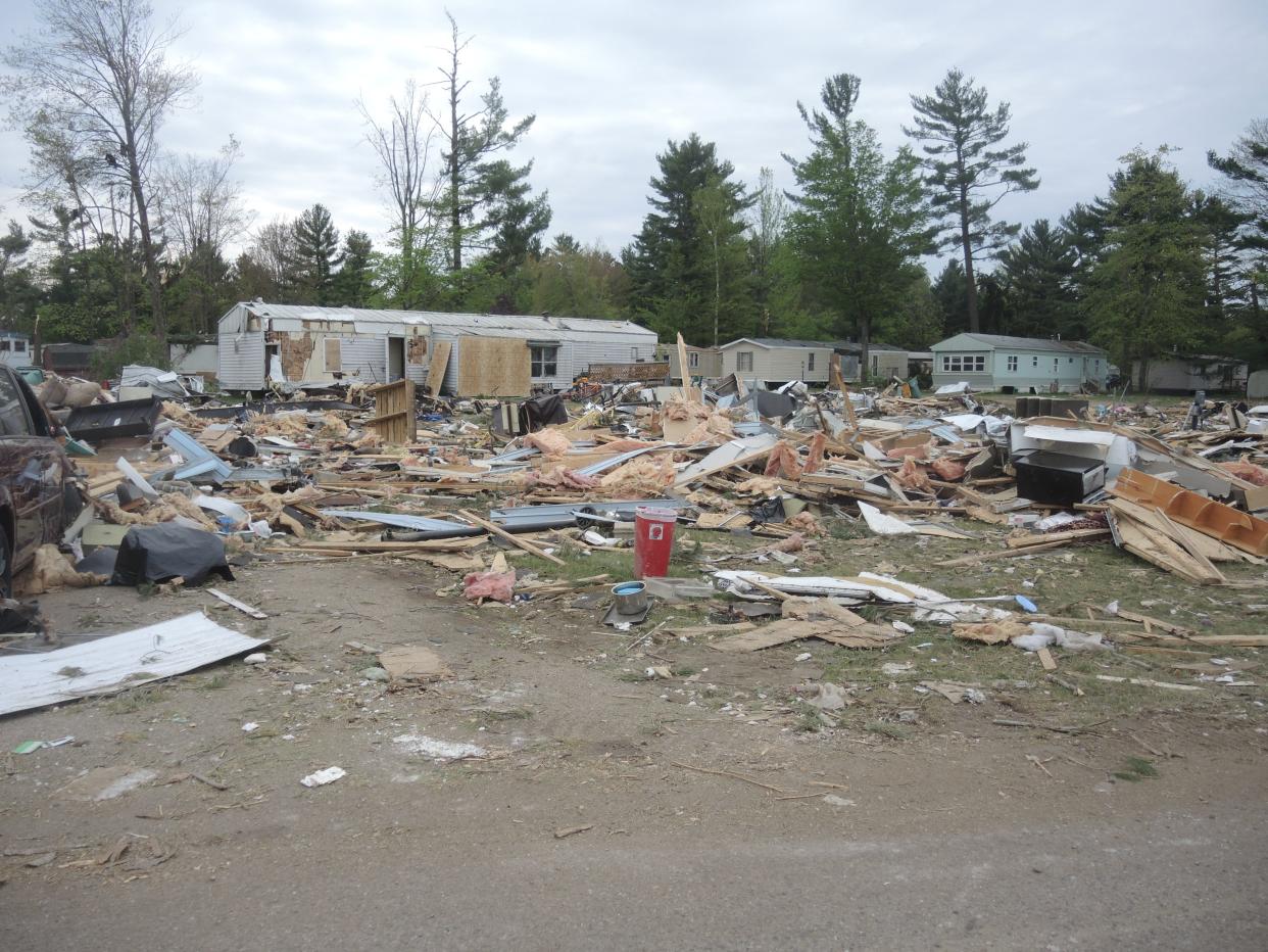 Damage in Nottingham Forest Mobile Home Park in Gaylord from May 20 tornado.