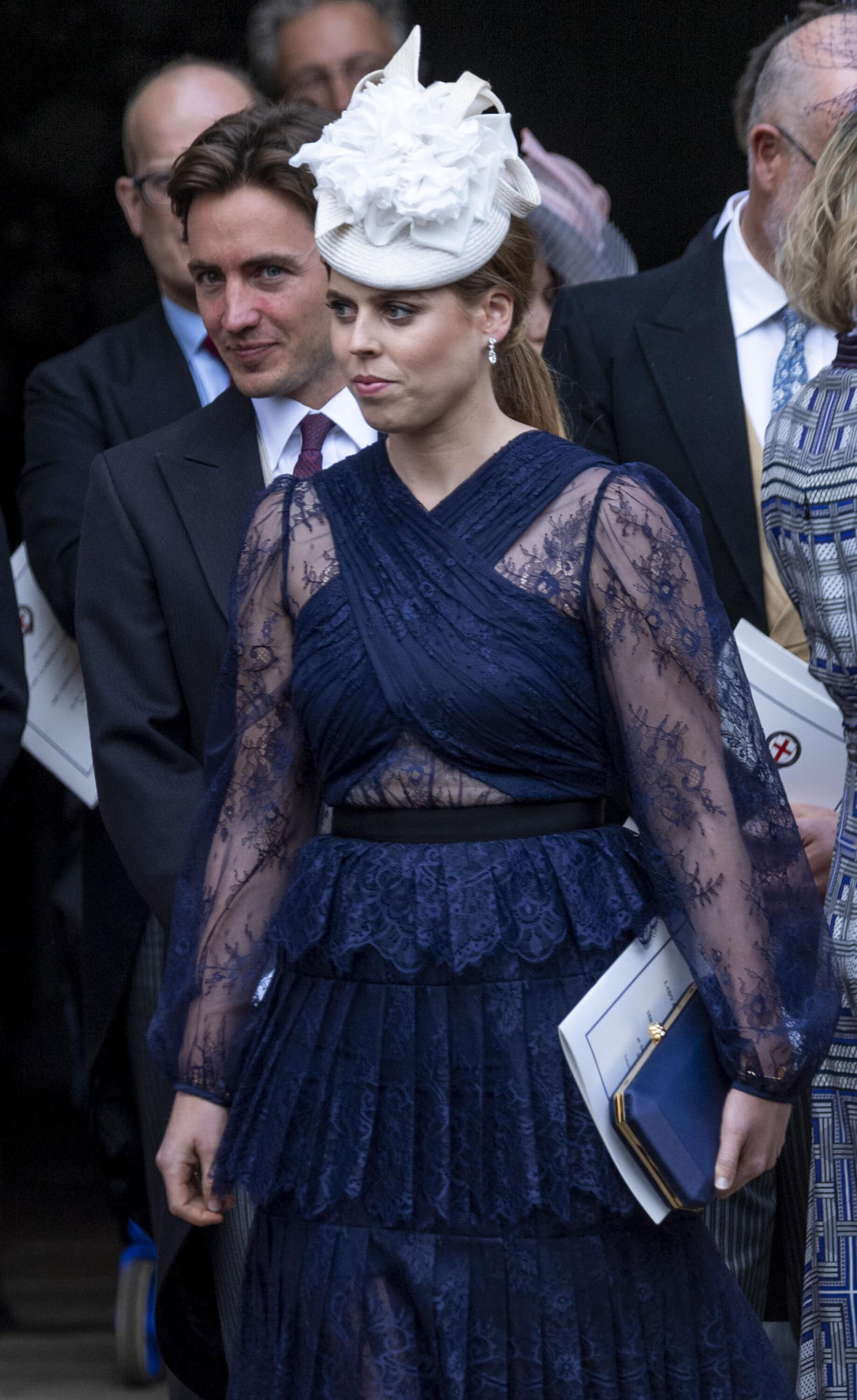 Princess Beatrice attends the wedding of Lady Gabriella Windsor and Mr Thomas Kingston at St George's Chapel on May 18, 2019 in Windsor, England. 