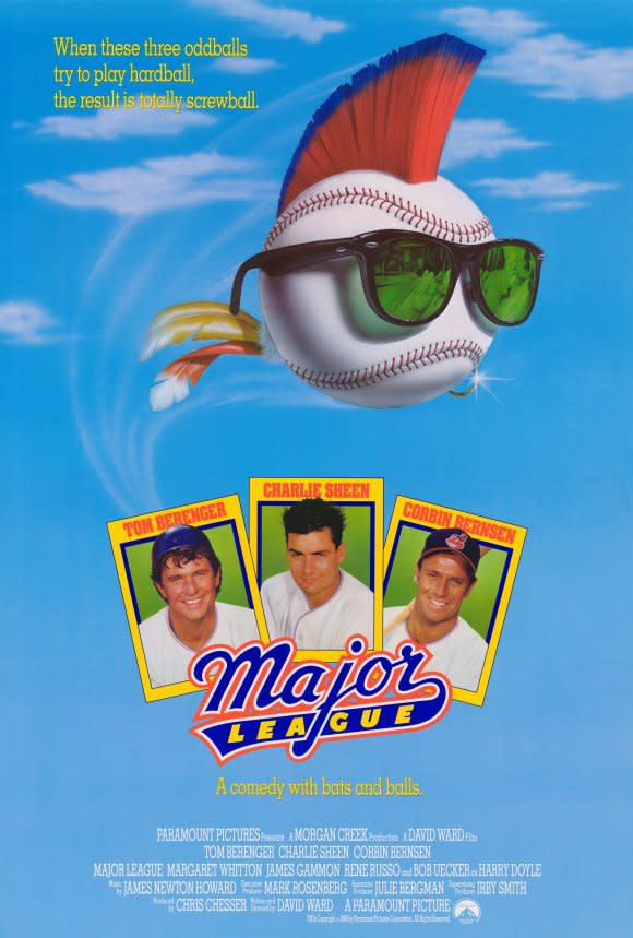 Major League movie poster; best baseball movies