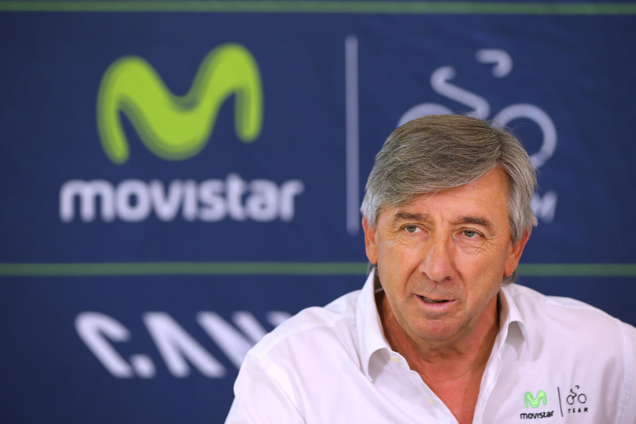 Cycling: 104th Tour de France 2017 / PC Team MOVISTAR
Eusebio UNZUE (ESP) Manager Team Movistar / 
Team Movistar (ESP)/ Press Conference/ Rest Day/ TDF/ (Photo by KT/Tim De Waele/Corbis via Getty Images)