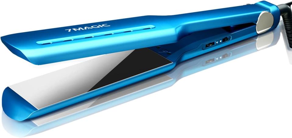 Plancha de pelo Nano Titanio, plancha plana de 1.7 pulgadas de ancho para todo tipo de cabello, plancha alisadora MCH para alisar rápido, plancha plana con 5 temperaturas, plancha de pelo con doble voltaje/Amazon.com.mx